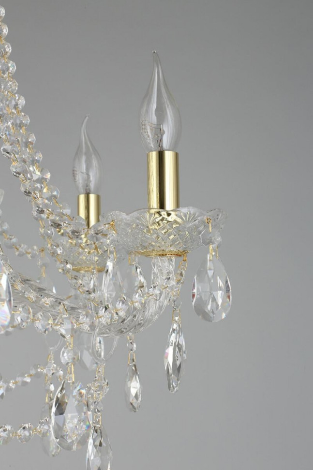 Люстра подвесная со светодиодными лампочками E14, комплект от Lustrof. №300027-657190, цвет золото - фото 4