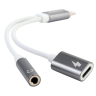 ERGOLUX ELX-CSA01-C01 (Адаптер Lightning звук+зарядка, 2 Lightning-3.5мм, 8см, Белый, Блистер) (15290)