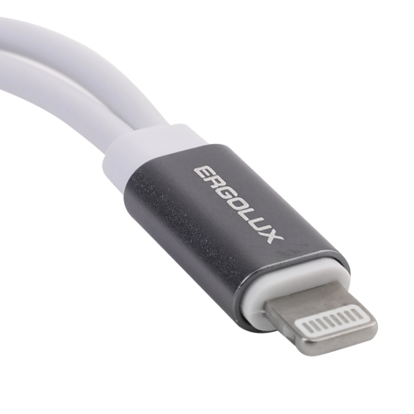 ERGOLUX ELX-CSA01-C01 (Адаптер Lightning звук+зарядка, 2 Lightning-3.5мм, 8см, Белый, Блистер) (15290)