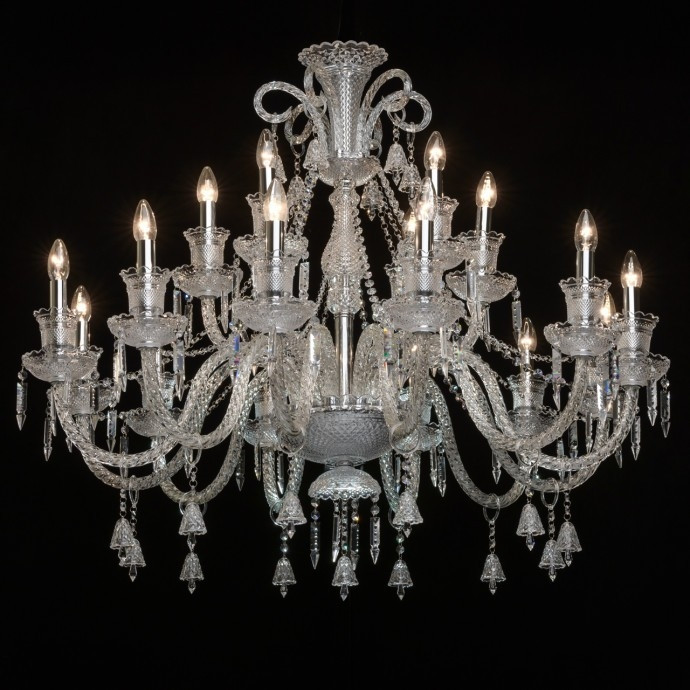 Большая люстра со светодиодными лампочками E14, комплект от Lustrof. №35783-668052, цвет матовое серебро, прозрачный - фото 3