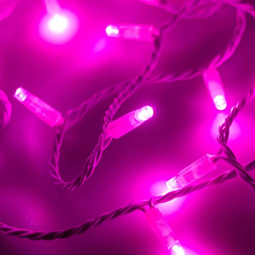 10м. Уличная гирлянда нить розовый свет Ardecoled 230V ARD-String-Classic-10000-White-100Led-Flash Pink (25822) световая гирлянда новогодняя нить 705566 20 м желтый