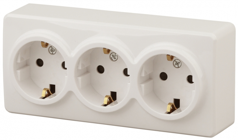 Розетка ЭРА  3х2P E Schuko 16A 250V 11-2208-02 169524