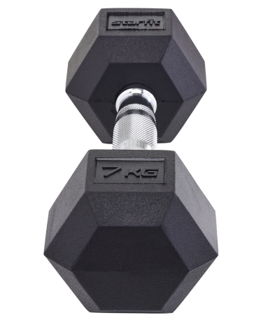 Нарушена упаковка!  <381811> Гантель гексагональная DB-301 7 кг, обрезиненная, черный 4680459126740