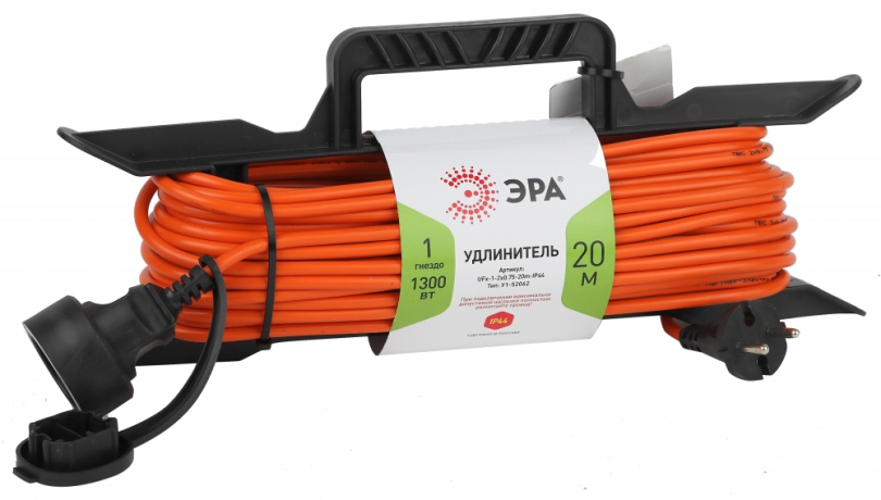 Удлинитель силовой ЭРА -1-2x0.75-20m-IP44 241380