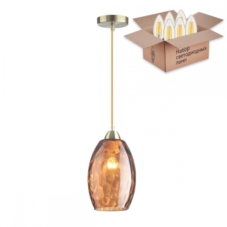 Подвесной светильник Lumion Sapphire с лампочкой 4485/1+Lamps E27 Свеча 