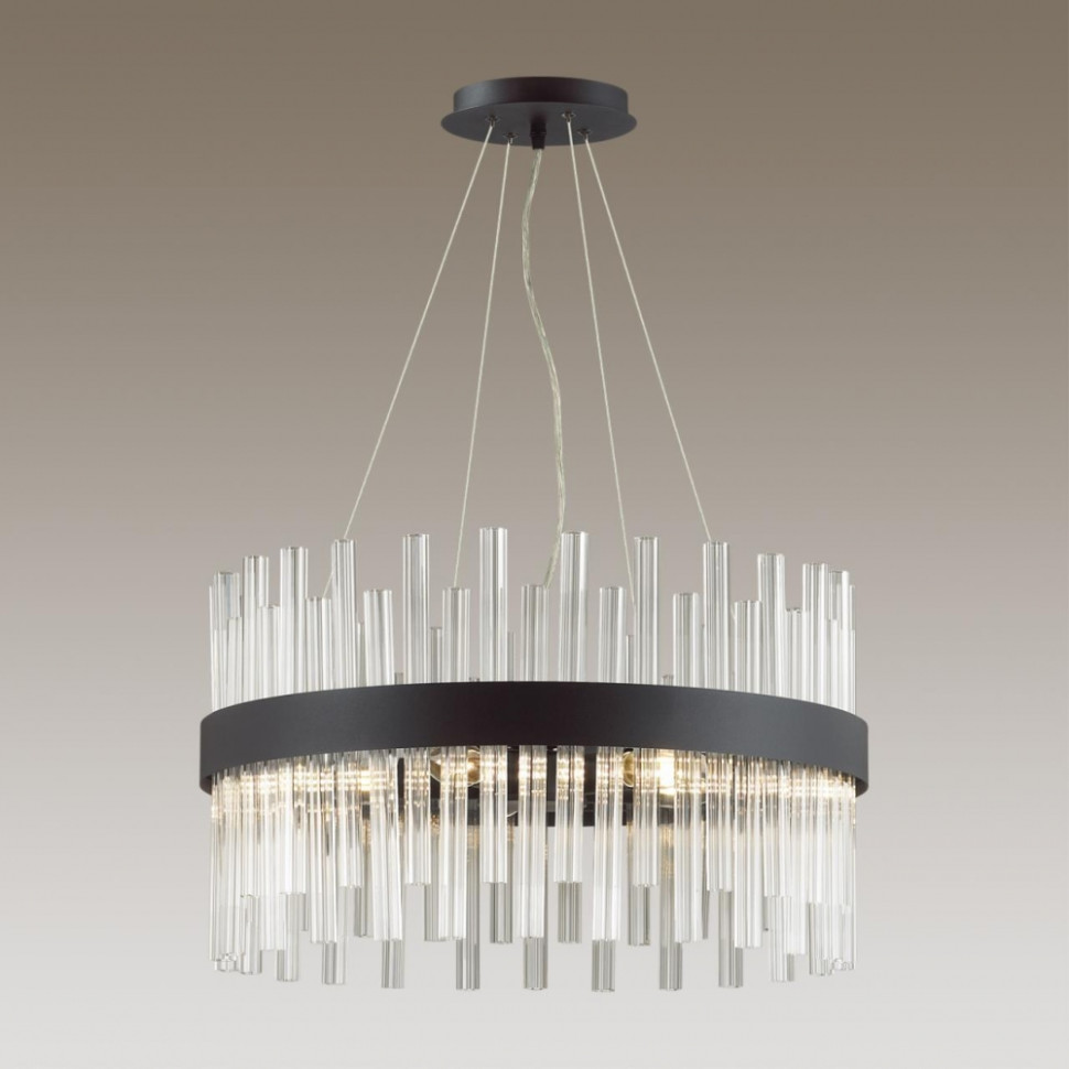 Люстра подвесная со светодиодными лампочками E14, комплект от Lustrof. №369386-627387, цвет черный - фото 2