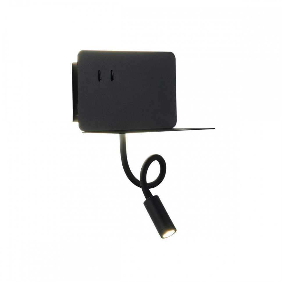 Настенный светодиодный светильник спот с полочкой,  USB порт  ST Luce Pinaggio SL1576.401.02 декор настенный с полочкой дерево