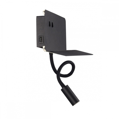 Настенный светодиодный светильник спот с полочкой,  USB порт  ST Luce Pinaggio SL1576.401.02 