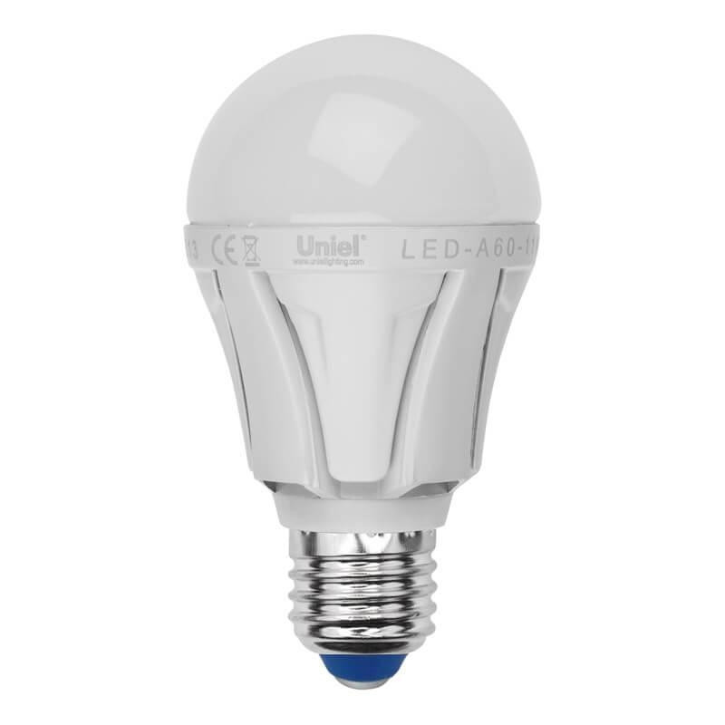 Лампа светодиодная Форма A E27 9W 3000K (теплый белый) Uniel Palazzo LED-A60-9W/WW/E27/FR ALP01WH пластик (07887) LED-A60-9W/WW/E27/FR ALP01WH пластик - фото 1