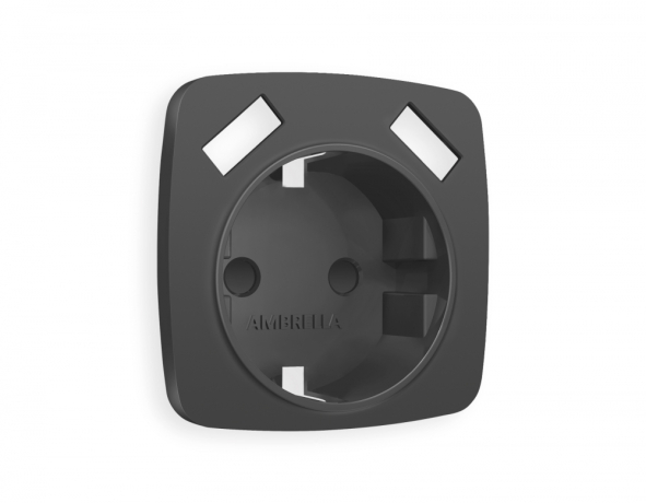 Накладка для розетки с заземлением и со шторками и 2хUSB type A Ambrella Volt OMEGA OP9090