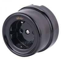 Розетка с заземлением Werkel Ретро (черный) W5671008