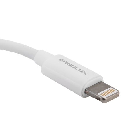 ERGOLUX ELX-SA01-C01 (Звуковой адаптер с чипом, 3.5мм-Lightning, 12см, Белый, Блистер) (15288)