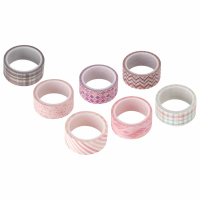 Нарушена упаковка!  <236306> Клейкие WASHI-ленты для декора ОТТЕНКИ РОЗОВОГО, 15 мм х 3 м, 7 цветов, рисовая бумага, ОСТРОВ СОКРОВИЩ, 661704 (661704)