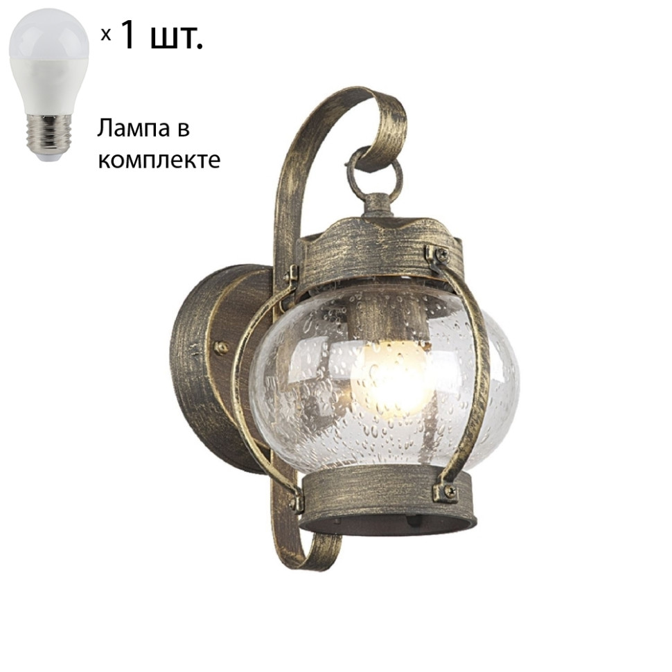 Уличный настенный светильник Favourite Faro с лампочкой 1498-1W+Lamps E27 P45, цвет коричневый 1498-1W+Lamps E27 P45 - фото 1