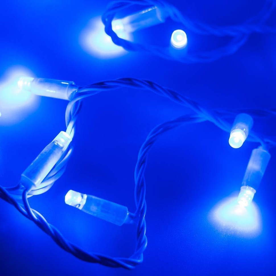 0м. Уличная гирлянда нить синий свет Ardecoled 230V ARD-String-Classic-10000-White-100Led-Flash Blue (25818)