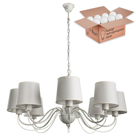 Люстра с лампочками Arte Lamp Orlean A9310LM-8WG+Lamps 