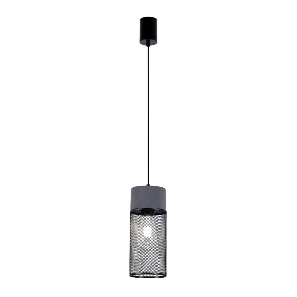 Подвесной светильник Favourite Cementita 4273-1P, цвет серый цемент, матовый черный - фото 1