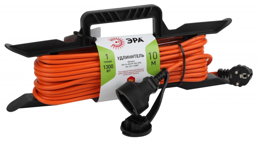 Удлинитель силовой ЭРА -1e-3x0.75-10m-IP44 241383