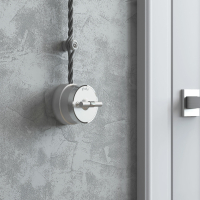 Выключатель одноклавишный с корпусом Werkel Vintage (серебро матовый/хром) W5812054