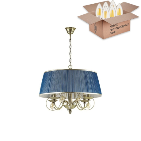 Подвесная люстра с лампочками Odeon Light Niagara 3921/4+Lamps E14 Свеча 