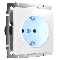 Розетка с заземлением и подсветкой (белая) Werkel W1171401
