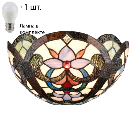 Бра с лампочкой Velante Тиффани 826-801-01+Lamps E27 P45 