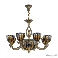 Люстра Bohemia Ivele Crystal 71409P/8/210 GB P1 U Amber-Blue/H-1H FA4M