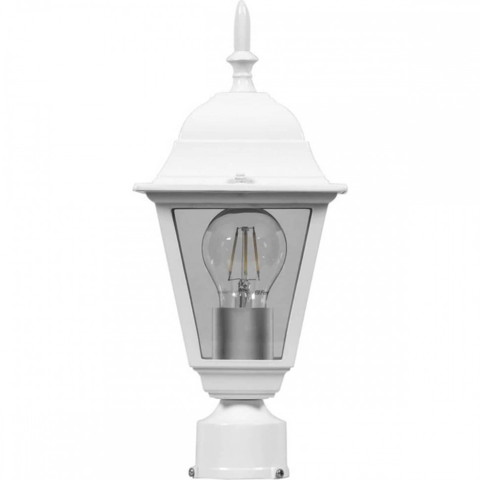 Светильник садово-парковый Feron 4103/PL4103 четырехгранный на столб 60W E27 230V, белый 11017 кружево гипюровое 45 мм × 9 ± 0 5 м белый