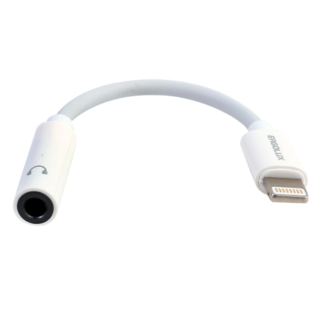 ERGOLUX ELX-SA02-C01 (Звуковой адаптер с чипом, 3.5мм-Type C, 12см, Белый, Блистер) (15289)