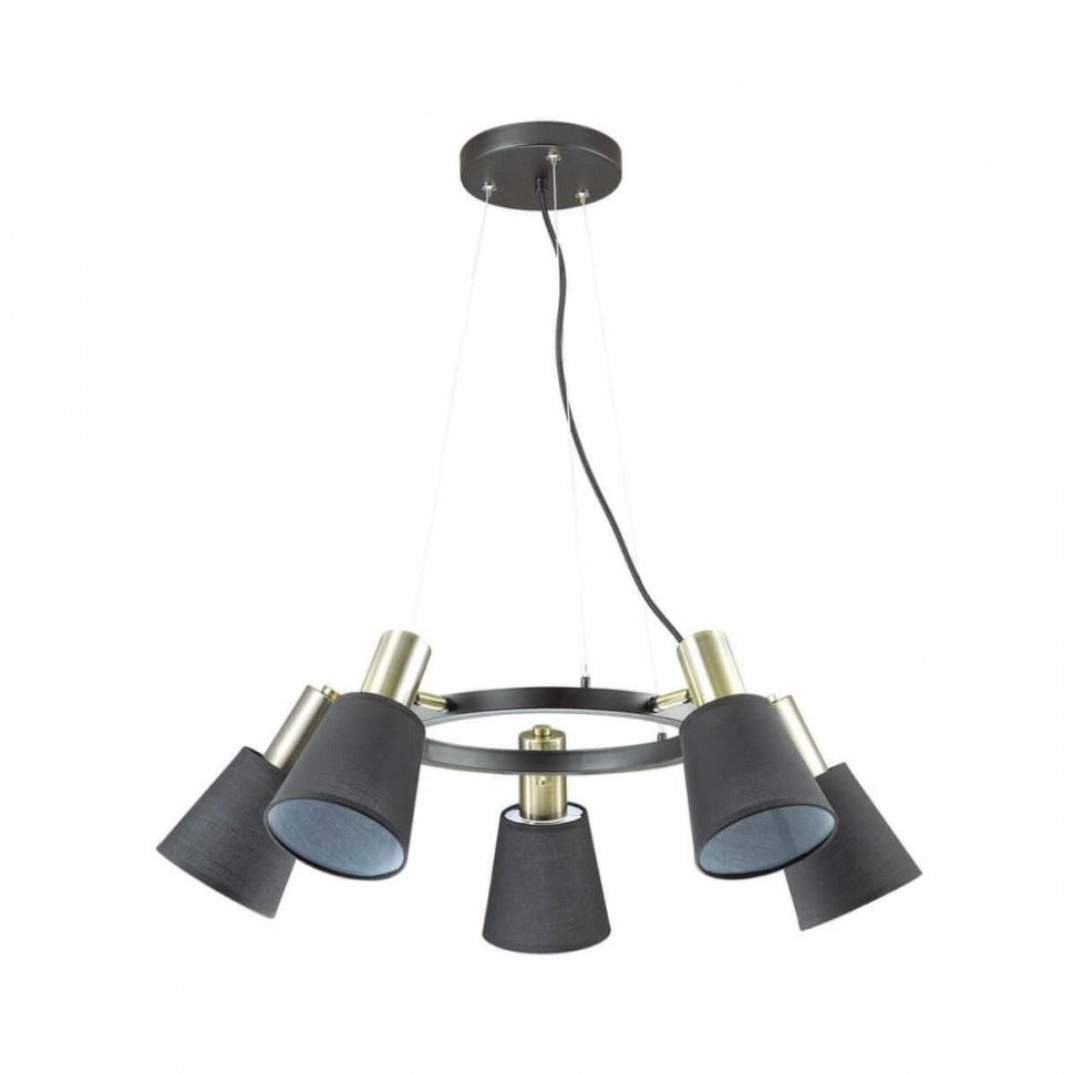 Люстра подвесная со светодиодными лампочками E14, комплект от Lustrof. №141696-626786, цвет черный - фото 3