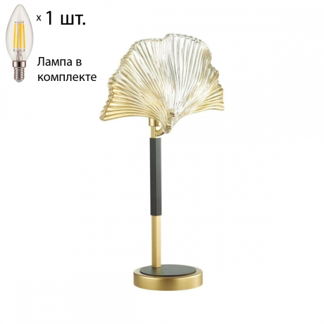 Настольная лампа Odeon Light Ventaglio с лампочкой 4870/1T+Lamps E14 Свеча 