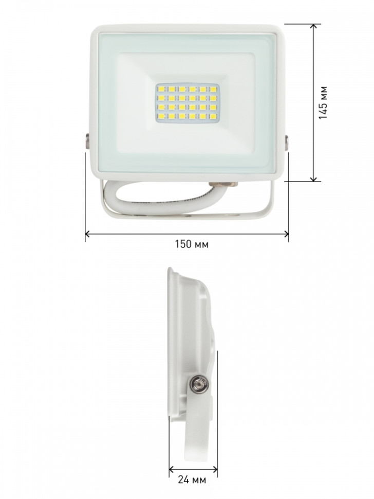 Прожектор светодиодный уличный Эра LPR-023-W-65K-050 (Б0054642), цвет белый - фото 3