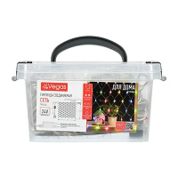 VEGAS  24V Электрогирлянда "Сеть" 144 разноцветных LED ламп, в боксе, прозрачный провод,  1,2*1,5м, с блоком питания, удлиняемая /4