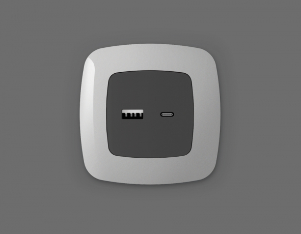 Накладка для розетки type A и C Ambrella Volt OMEGA OP9110 