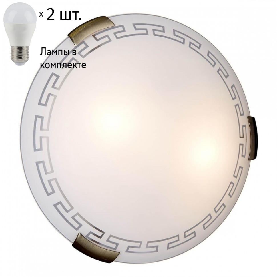 Настенно-потолочный Sonex Greca с лампочками 161/K+Lamps E27 P45, цвет бронза 161/K+Lamps E27 P45 - фото 1