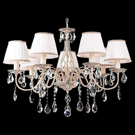 Подвесная люстра Eurosvet Amelia 3637/7 белый с золотом/прозрачный хрусталь Strotskis 