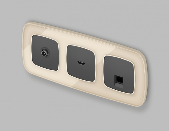 Накладка для розетки RJ-11 или RJ-45 Ambrella Volt OMEGA OP9120 