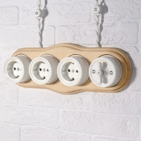 Розетка с заземлением, без рамки Werkel Ретро (белый) W5671001