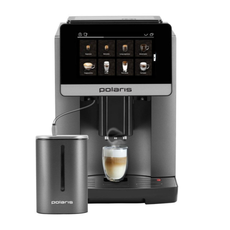 Кофемашина POLARIS 710330 WiFi IQ Home, 1500 Вт, объем 1,8 л, автокапучинатор, графитовая, 62311 (456725)