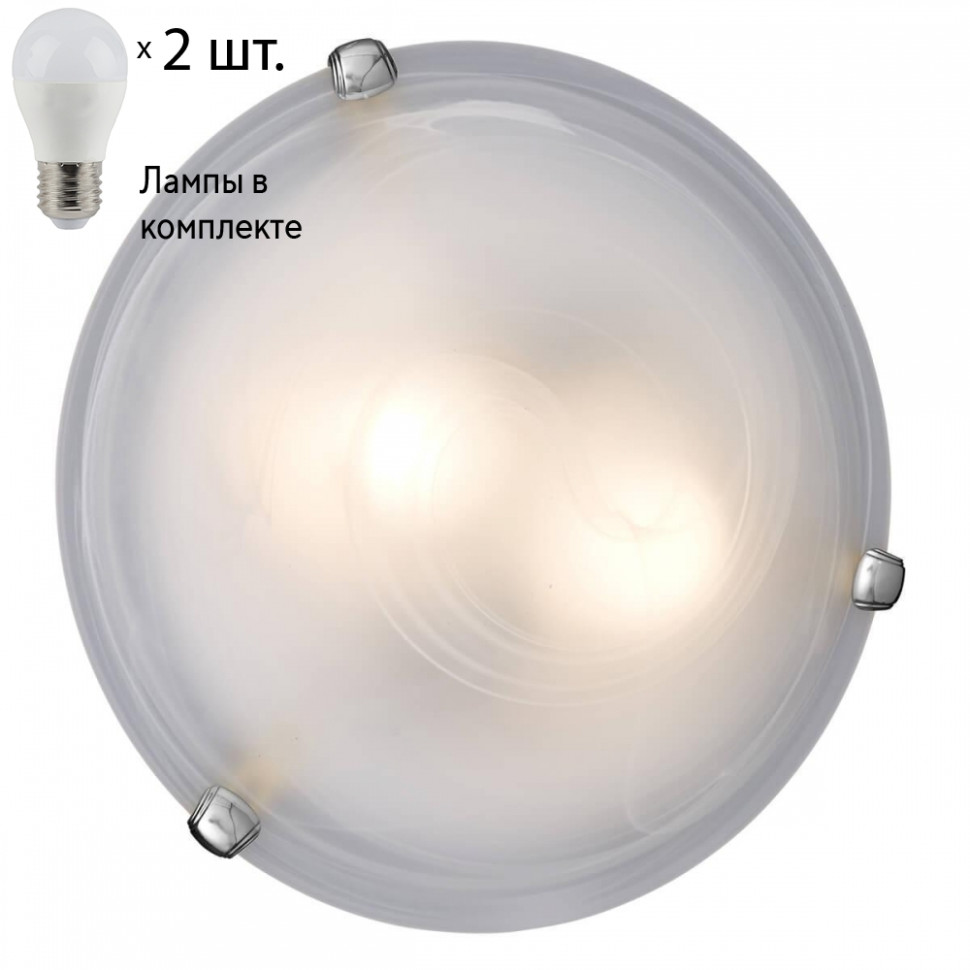 Потолочный светильник Sonex Duna с лампочками 153/K хром+Lamps E27 P45, цвет белый 153/K хром+Lamps E27 P45 - фото 1