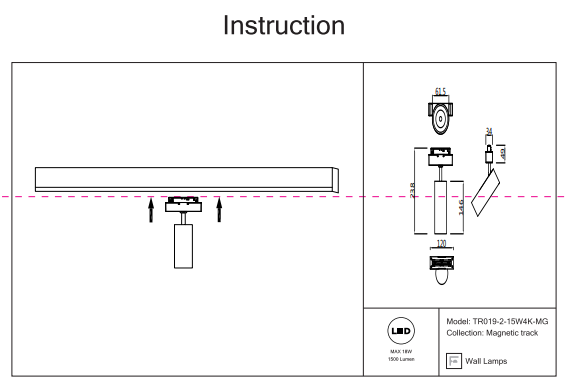 Светильник на штанге Maytoni Technical Track TR019-2-15W4K-MG 