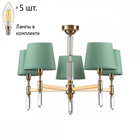 Люстра на штанге Odeon Light London с лампочками 4887/5+Lamps E14 Свеча 