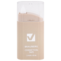 Нарушена упаковка! <757610> Корректирующая лента BRAUBERG COMPACT PASTEL, 5 мм х 6 м, корпус ассорти, блистер, 272495