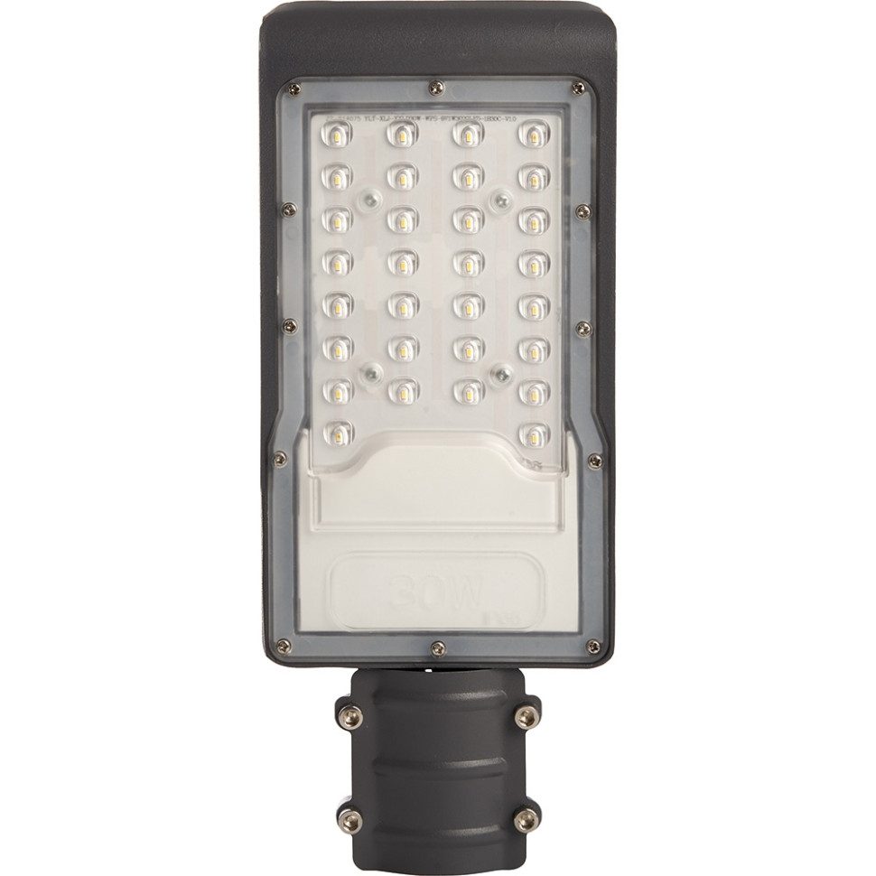 Светодиодный уличный фонарь консольный на столб Feron SP3031 30W 6400K 230V, серый 32576 фонарь на столб feron оптима 11563