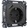 Розетка с заземлением и 2хUSB type A, без рамки Ambrella Volt OMEGA MO909010
