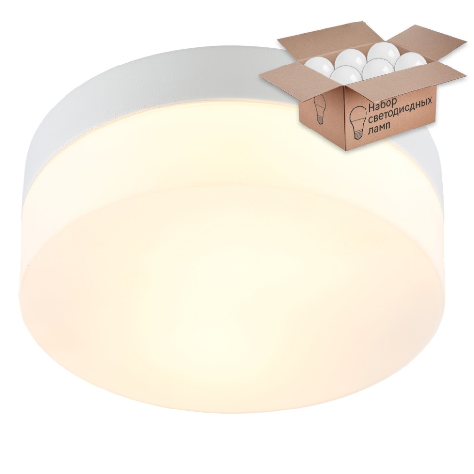 Светильник с лампочкой Arte lamp Aqua-Tablet A6047PL-1WH+Lamps, цвет белый A6047PL-1WH+Lamps - фото 3