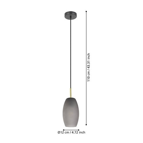 Подвесной светильник Eglo Batista 900507, цвет серый матовый - фото 4
