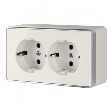 Розетка двойная с заземлением Gallant (слоновая кость) Werkel 94409