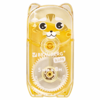 Нарушена упаковка! <757614> Корректирующая лента BRAUBERG KIDS "ЗВЕРЯТА", 5 мм х 8 м, механизм перемотки, корпус ассорти, блистер, 272499