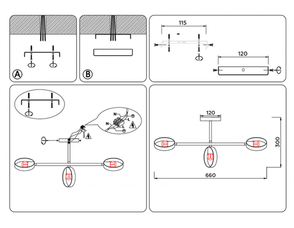 Люстра на штанге Ambrella Light TR TR8229